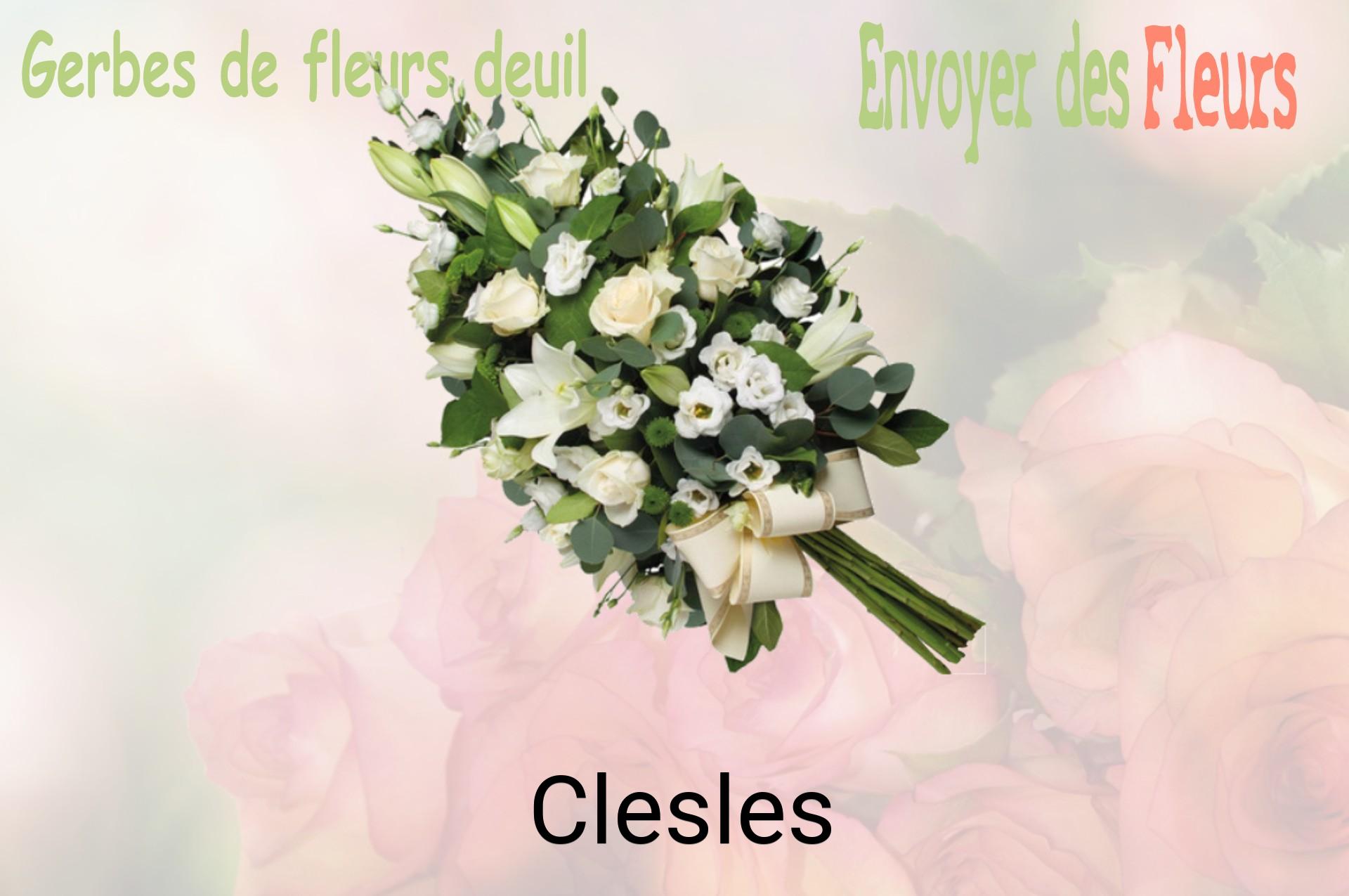 Gerbe de fleurs de deuil livrée à Clesles